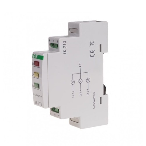 Lámpara de señalización de control 3×230V+N 3xLED verde LK-713 G F&F FILIPOWSKI GPV-401-121 (2)