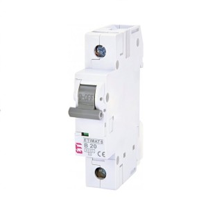 Interruptor automático B 20A 1P 6kA ETIMAT6 002111517 ETI