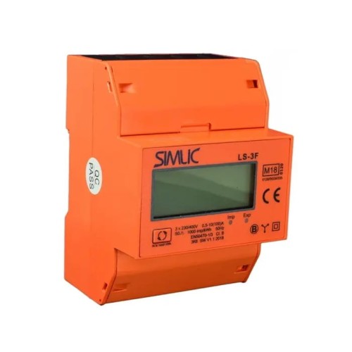 Medidor de energía eléctrica trifásico 100A SIMLIC LCD-3F/4M 85402010 SIMET GPV-401-149