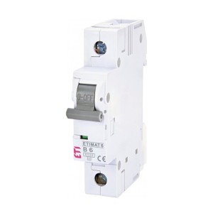 Interruptor automático B 6A 1P 6kA ETIMAT6 002111512 ETI