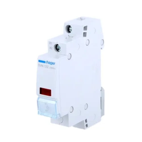 Lámpara de señalización LED roja 230VAC SVN122 HAGER GPV-401-183