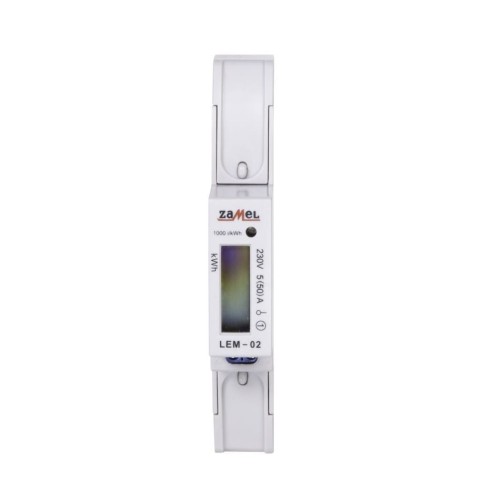 Contador de energía eléctrica monofásico LCD 50 A 1-MOD TIPO: LEM-02 ZAMEL GPV-401-184 (2)