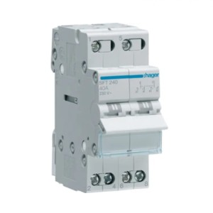 Hager Interruptor modular I-0-II (1-0-2) punto común desde arriba 2P 40A 230V AC