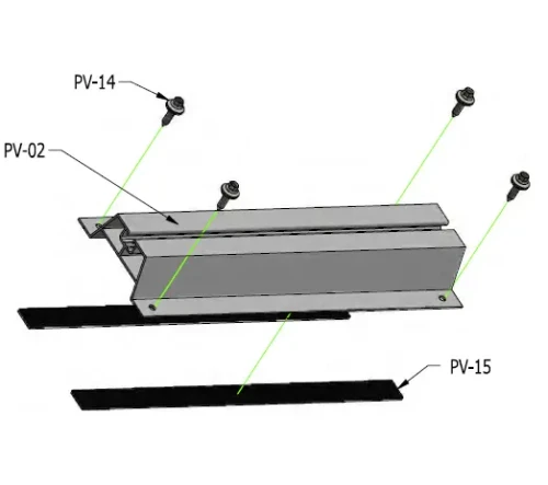 Puente trapezoidal 60cm H-40 de EPDM para tejados de chapa trapezoidal PV-02-03-03 (5)