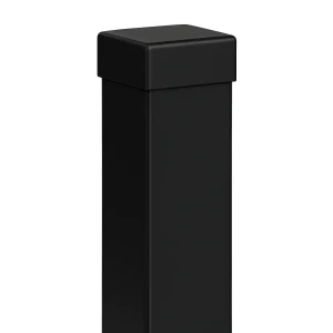 Poste de valla 80x80x2 mm, longitud 2,4 m, negro