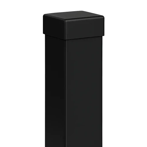 Poste de valla 80x80x2 mm, longitud 2,4 m, negro GPV-700-74 (1)