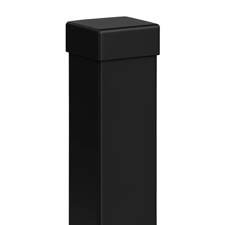 Poste de valla 80x80x2 mm, longitud 2,4 m, negro GPV-700-74 (1)