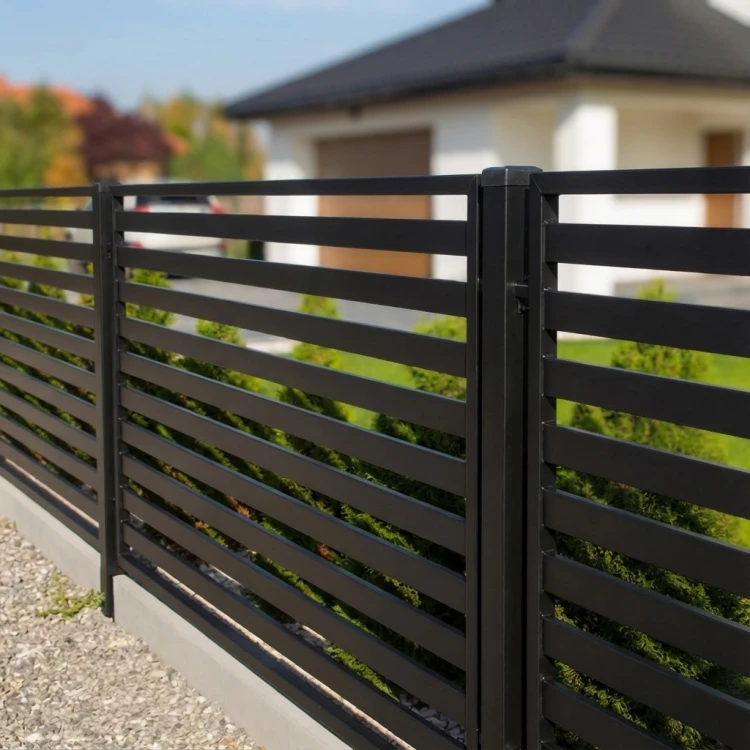 Poste de valla 80x80x2 mm, longitud 2,4 m, negro GPV-700-74 (4)