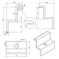[RDY] Abrazadera terminal H40 L50 aluminio lacado negro para módulos fotovoltaicos PV-03-79 (2)