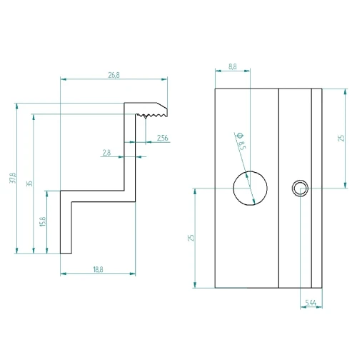 [RDY] Grapa terminal H35 L50 - sin tratar con pin de puesta a tierra PV-03-38 (2)