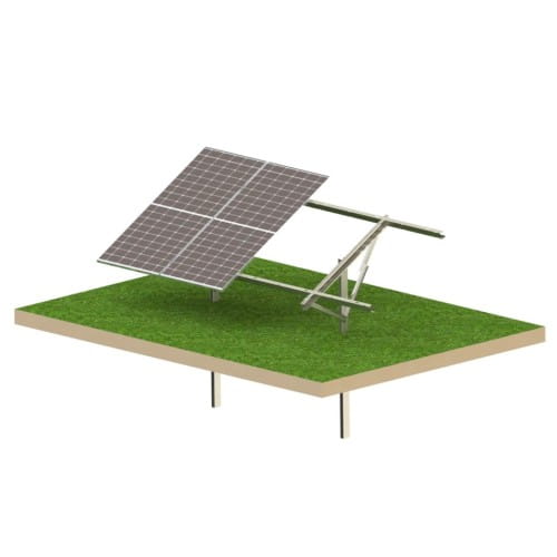 Kit Solar T1V Light – estructura fotovoltaica de suelo para 4 paneles GPV-T1V-L4 (1)