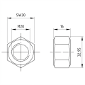 Tuerca hexagonal M20 DIN 934 A2-70 000-051 (2)