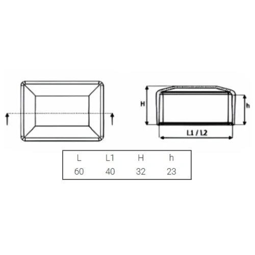Tapa cubierta capuchón tapón para poste de valla 40x60 grafito 000-129 (2)