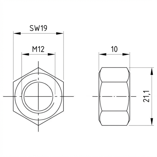 Tuerca hexagonal M12 DIN 934 A4-80 000-067 (2)