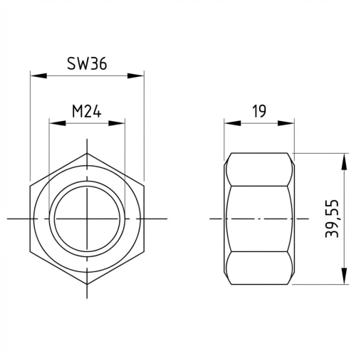 Tuerca hexagonal M24 DIN 934 A4-80 000-075 (2)