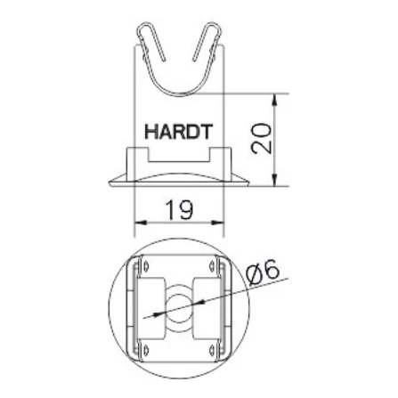 Poste bajo para alambre con base de plástico h=20mm acero inoxidable resistente a ácidos 000-149 (2)