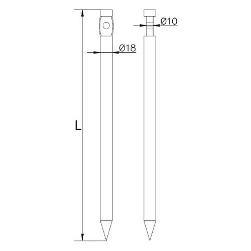 Anclaje de impacto individual l=35cm acero galvanizado electrolíticamente 000-164 (2)