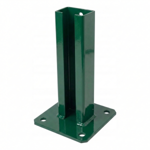 Base para poste de valla 60x40 verde RAL 6005 galvanizada