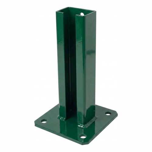 Base para poste de valla 60x40 verde RAL 6005 galvanizada 000-155 (1)