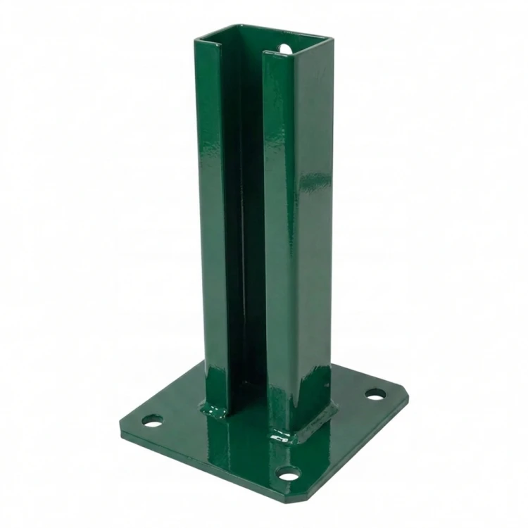 Base para poste de valla 60x40 verde RAL 6005 galvanizada 000-155 (1)