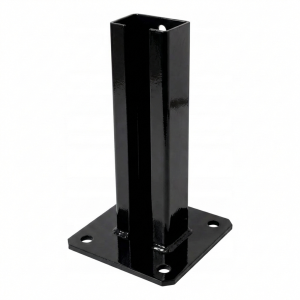 Base de poste de valla 60x40 negra RAL 9005 galvanizada