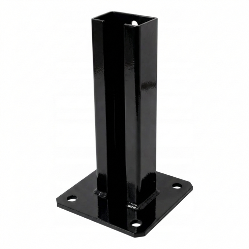 Base para poste de valla 60x40 negra RAL 9005 galvanizada 000-153 (1)