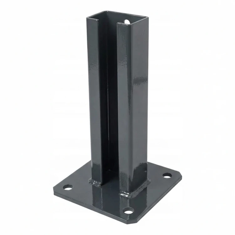 Base para poste de valla 60x40 antracita RAL 7016 galvanizada 000-152 (1)