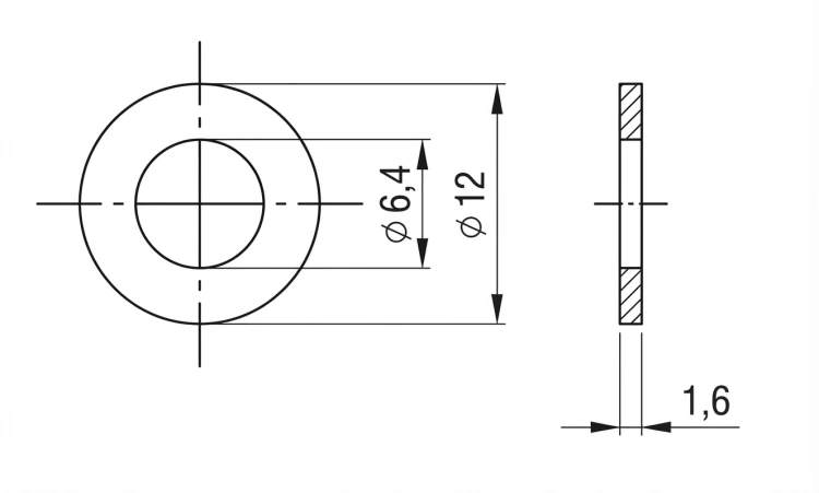 Arandela M6 DIN 125 A2 140 HV 6.4 - 1000 unidades 000-078 (2)
