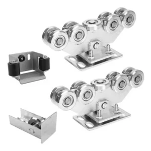 Paquete de carros para puerta corredera 9 ruedas + accesorios KIT para carril 80