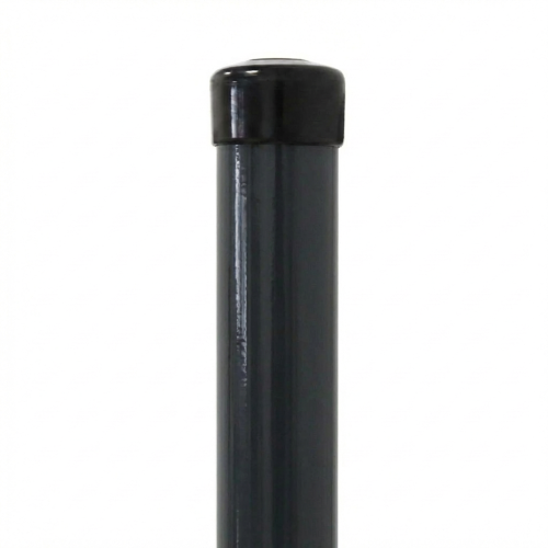 Poste de valla Fi 48,3x1,5, longitud 2,3 m, grafito RAL 7016 000-227 (1)