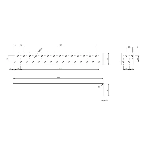 Escuadra de Anclaje KK-02 42x302x40x2.0 000-124 (2)