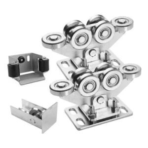 Paquete de carros 80 (6 ruedas) + accesorios KIT para puertas correderas autoportantes