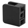 Soporte puntual para vidrio 45x45x26 mm, negro, vidrio 6-10,76 mm, zamak, sistema plano, pintado 000-286 (2)