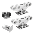 Paquete de carros para puerta corredera: 2× carro (9 ruedas, plástico) + accesorios 000-252 (1)