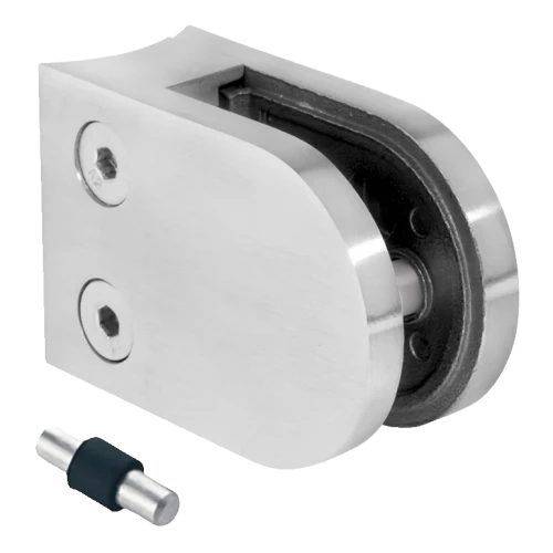 Soporte para vidrio 50x40x26 mm con pin, vidrio 6-10,76 mm, AISI 304, sistema 42,4, brillo 000-264 (1)