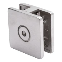 Soporte para vidrio 8-10 mm 60x60x28 mm AISI 304 sistema plano satinado