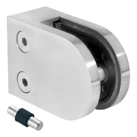 Soporte para vidrio 6-10,76 mm 63x45x28 mm pin AISI 304 sistema plano satinado