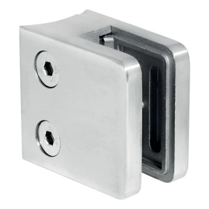 Soporte para vidrio 6-10,76 mm 45x45x26 mm AISI 316, sistema 42,4 mm satinado