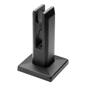 Soporte vertical para vidrio 12-17,52 mm spigot 50x50/100x100 mm H=182 mm AISI 304 negro mate