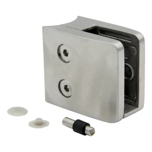 Soporte de vidrio 8-12,76 mm 52x52x32 mm ménsula y pin AISI 304 sistema 42,4 mm satinado