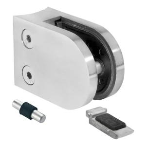 Soporte para vidrio 6-12,76 mm ménsula y pin 63x45x30 mm AISI 304 sistema 42,4 mm satinado