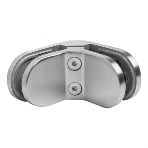 Soporte para vidrio 6-12,76 mm 90° ovalado 82x45x30 mm pin AISI 304 satinado