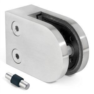 Soporte para vidrio 6-10,76 mm 50x40x26 mm pin AISI 304 sistema plano brillo