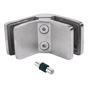 Soporte para vidrio 6–10,76 mm cuadrado 90° pin 53x45x26 mm AISI 304 satinado