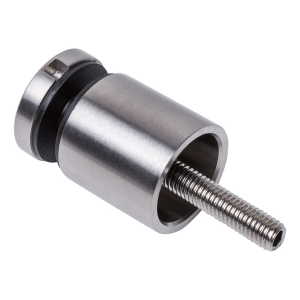 Soporte puntual para vidrio 8-17,52 mm fi 30/30 M8x80 AISI 304 sistema plano satinado