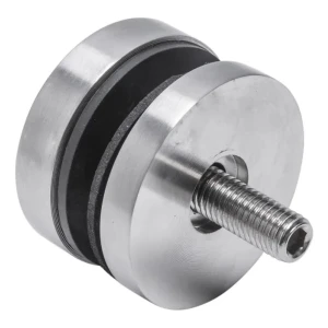 Soporte puntual para vidrio 8-17,52mm fi 50/8/M10x50 AISI 304 sistema plano satinado