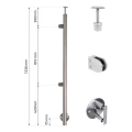 Poste final izquierdo ø 42,4x1230mm AISI304 fijación lateral satinado 000-525 (2)