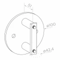Poste final izquierdo ø 42,4x1230mm AISI304 fijación lateral satinado 000-525 (5)