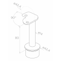 Poste de barandilla esquinero para vidrio ø 42,4x1060/1102,4mm 4 soportes pulido 000-559 (3)