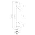 Poste de barandilla esquinero para vidrio ø 42,4x1060/1102,4mm 4 soportes pulido 000-559 (5)